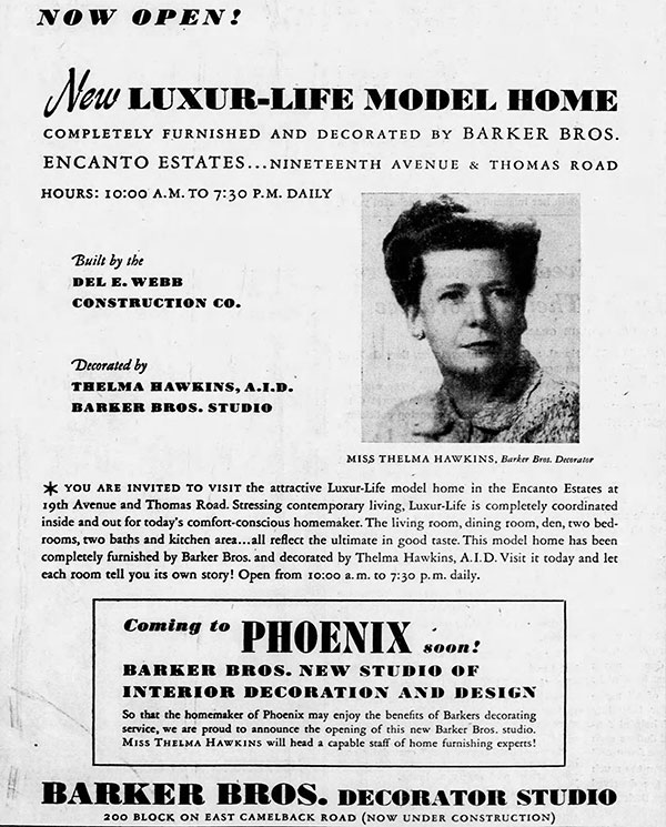 Vintage ad for Encanto Estates in Phoenix Arizona