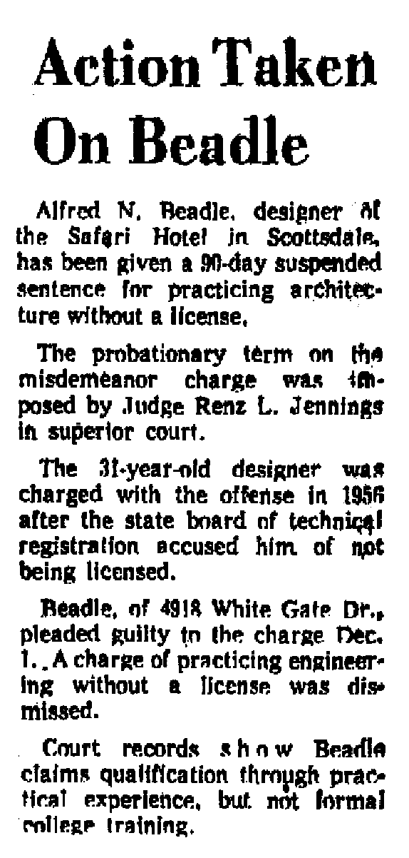 Beadle License Dispute