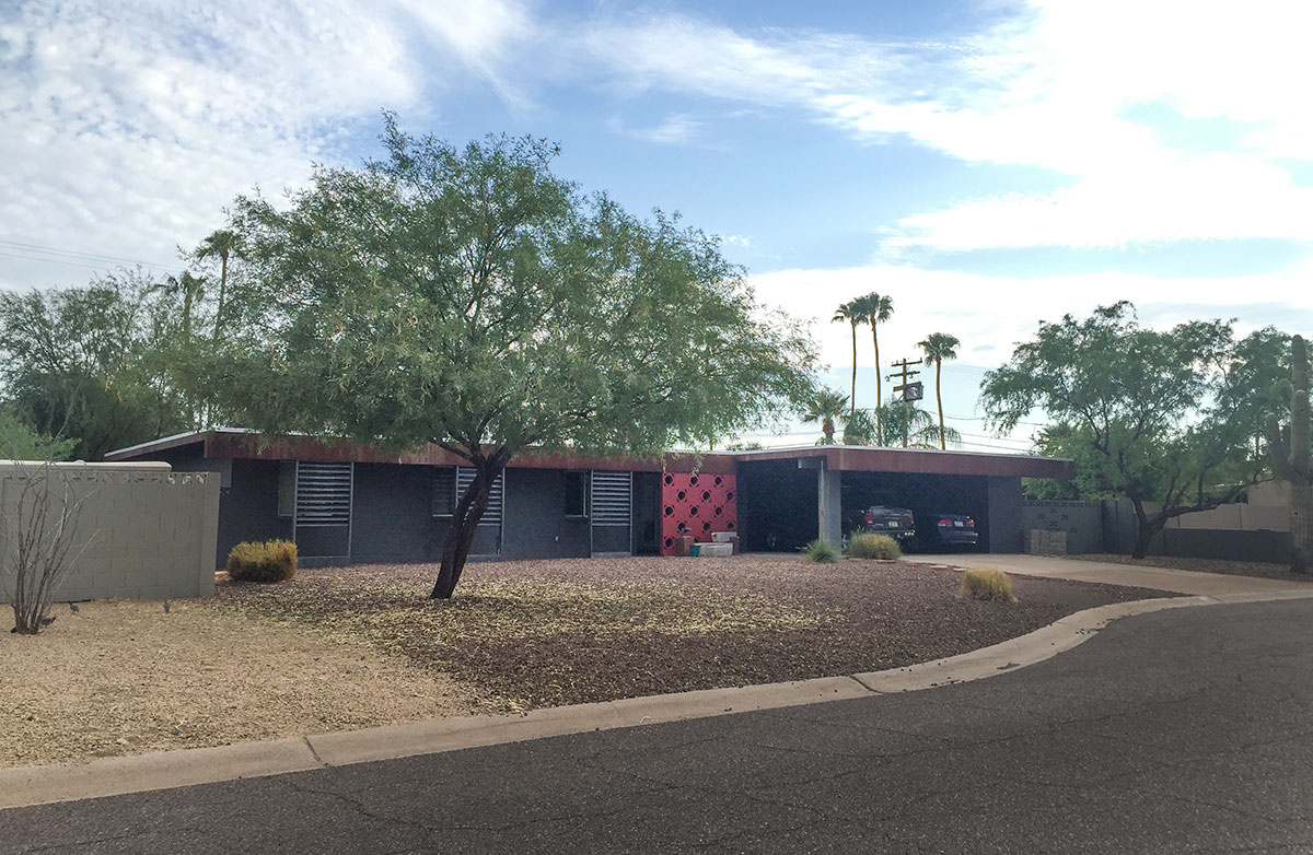 Palo Verde model home by Al Beadle in Paradise Gardens, Phoenix Arizona, 2016