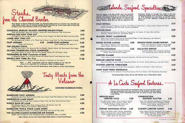 Postwar Phoenix Vintage Menus