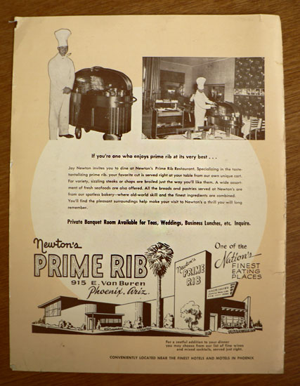 Postwar Phoenix Vintage Menus