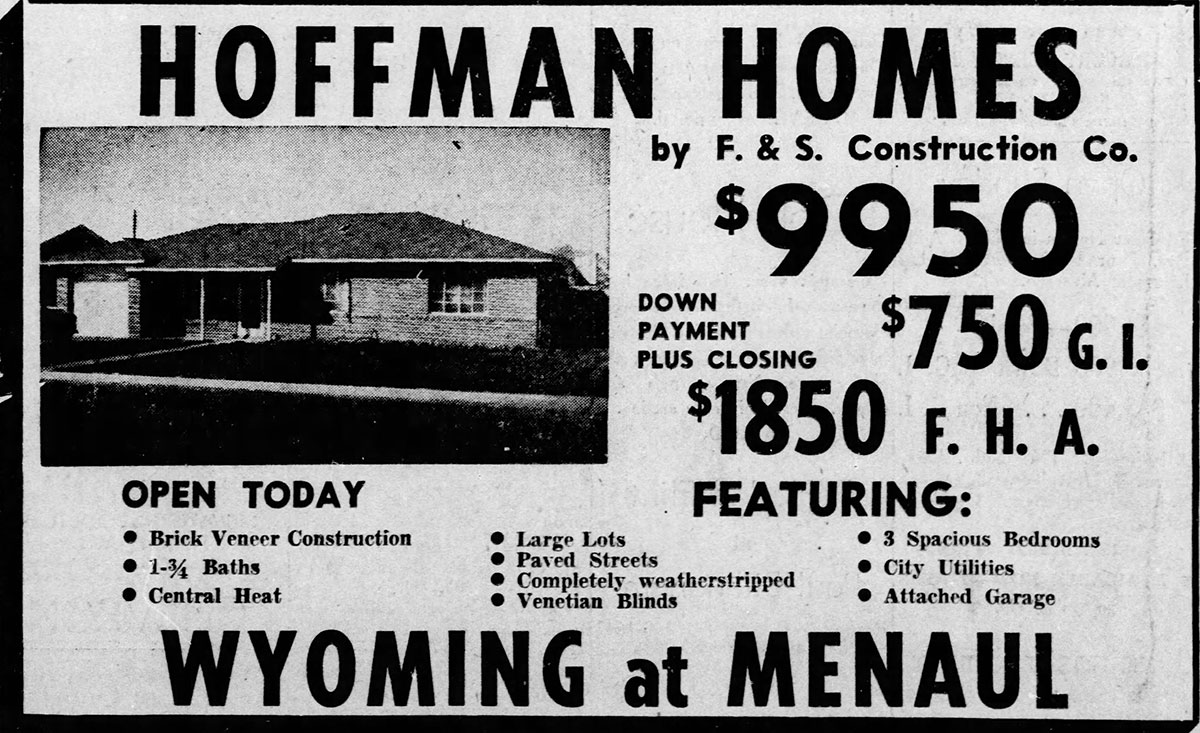 Vintage ad for Hoffman Homes in Albuquerque