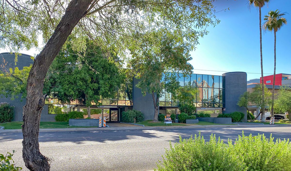 Chanen Construction Building hides the Moore-Windrow Medical Building by Ralph Haver