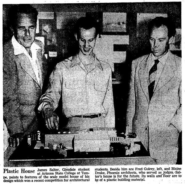 Newspaper clipping of James Salter, Fred Guirey, and Blaine Drake