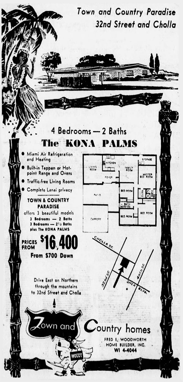 Ads for Town and Country Homes designed by Ralph Haver with Fred Woodworth