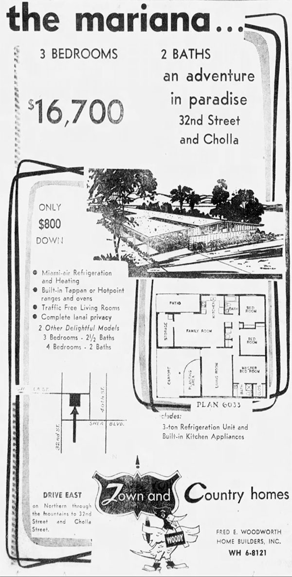 Ads for Town and Country Homes designed by Ralph Haver with Fred Woodworth