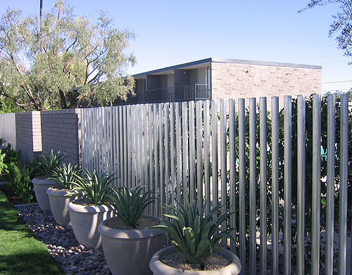 Modern metal fences in Phoenix Arizona