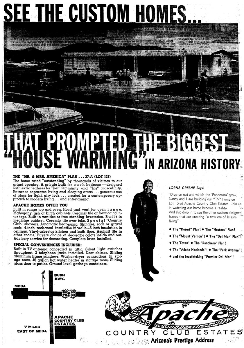 Vintage ads for Country Club Estates in Mesa