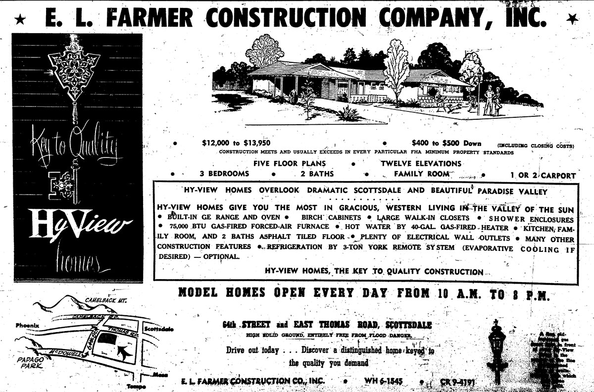 Vintage Ad for HyView neighborhood, Scottsdale