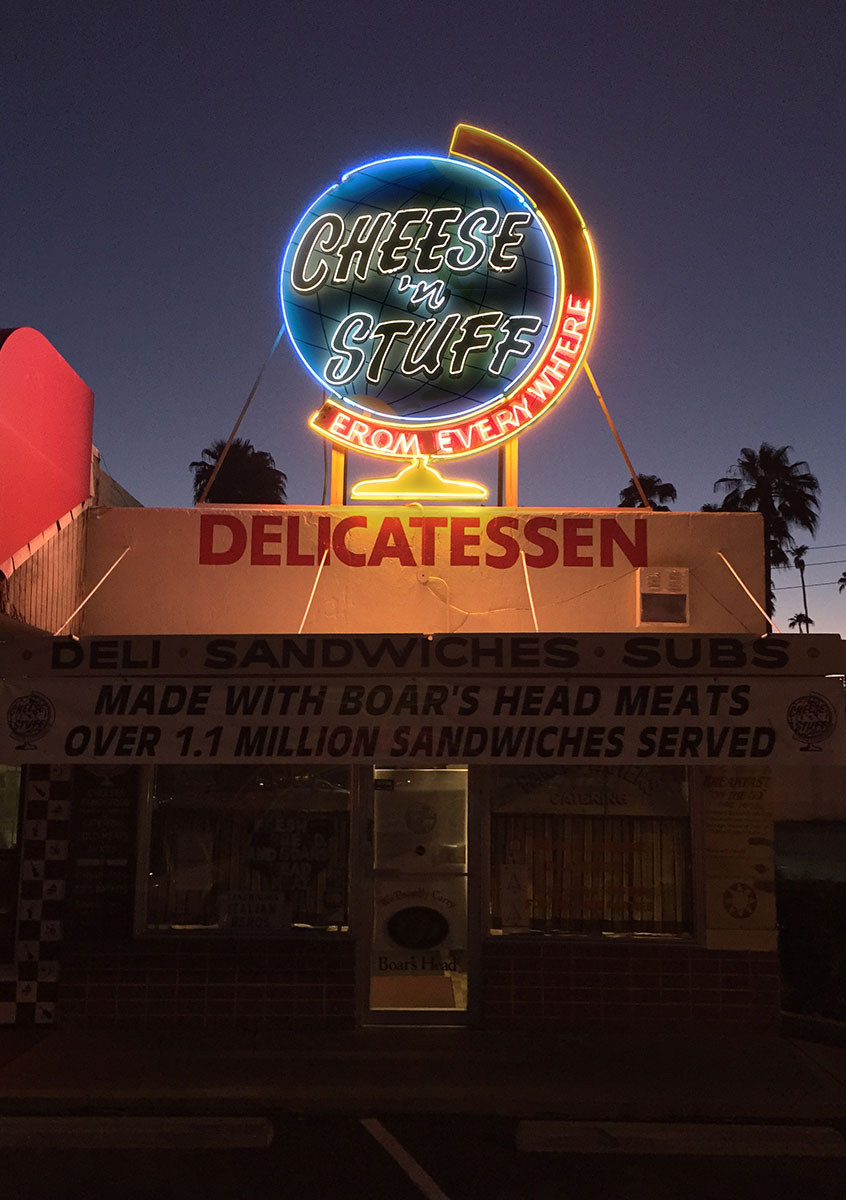 Cheese n Stuff neon sign in Phoenix Arizona